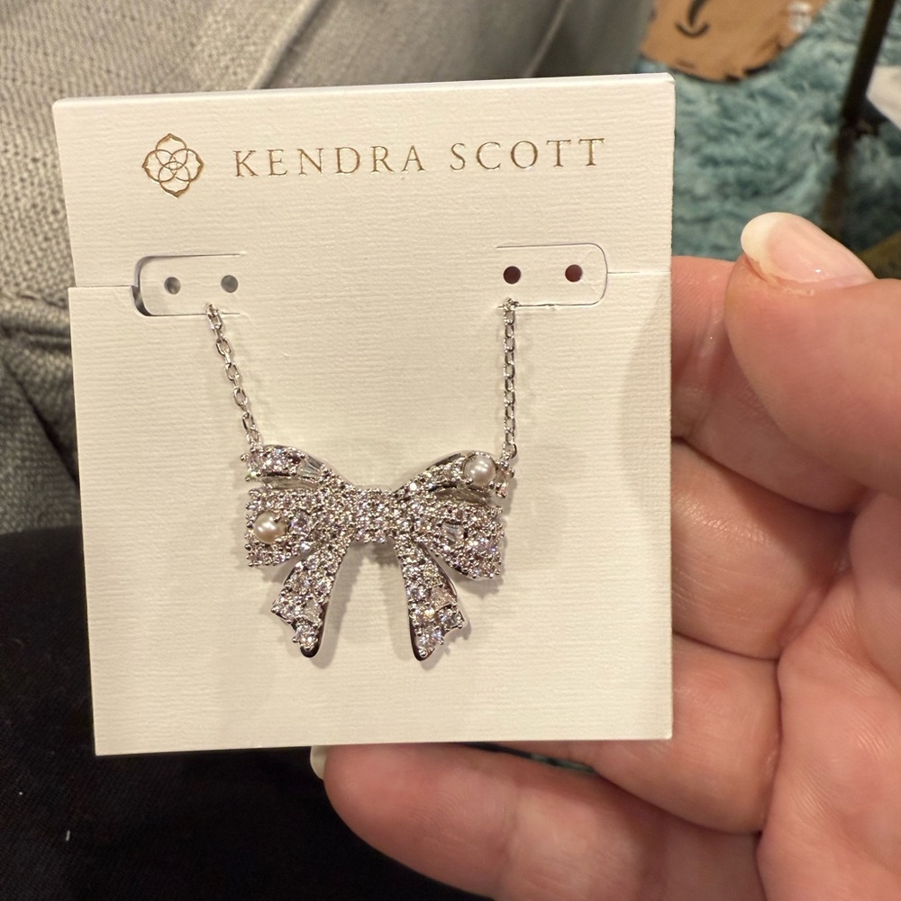 Kendra Scott Silver Krista Bow Necklace